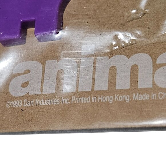 Tupperware Animal Pins Set Of 3 1993 Retro Collectible Purple Green Yellow Plast - Picture 2 of 5